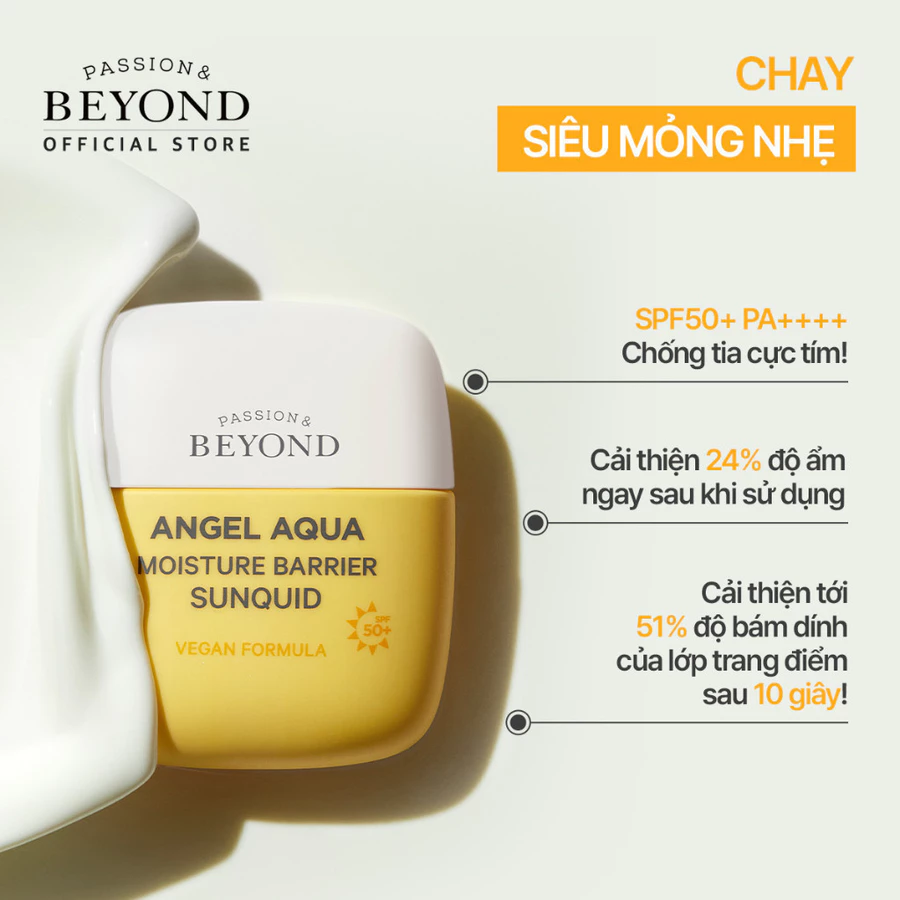 Kem chống nắng thuần chay Beyond Angel Aqua Moisture Barrier Sunquid SPF50+/PA++++ 50ml